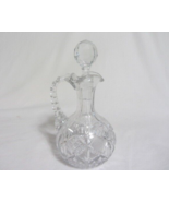 VINTAGE CUT LEAD CRYSTAL CRUET BOTTLE WITH PRISM CRYSTAL STOPPER DIAMOND... - £7.63 GBP