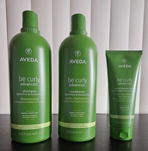 Aveda Be Curly Advanced Shampoo &amp; Conditioner 33.8 Oz + Curl Enhancer Cream 6.7 - £143.82 GBP