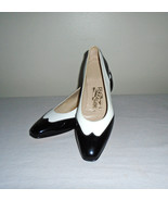 Salvatore Ferragamo Two Tone Black Patent Leather Pump Shoes Women Sz 8 ... - £42.83 GBP