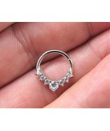 10K White Gold Round Diamond septum clicker for nose and ear body piecin... - $301.73 CAD+
