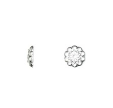 100 Bright Silver 8mm Scalloped Filigree Flower Cap Spacer Brass Metal Bead Caps - £4.65 GBP