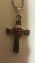 Knights Templar Stainless Steel  Necklace Cross Two-Sided Pendant  - £22.29 GBP