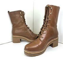 Michael Kors Women&#39;s 9.5 M Anaka Leather Platform Combat Boot Cognac Sho... - $51.41