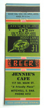 Jennie&#39;s Cafe - Mitchell, South Dakota Restaurant 20 Strike Matchbook Cover SD - £1.59 GBP