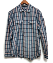 Tommy Bahama Mens Medium Blue Red White Long Sleeve Cotton Button Down S... - $19.34