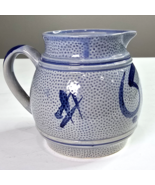 Vintage Pitcher jug Ceramic Germany Blue Dotted Impressions Country Déco... - €25,83 EUR