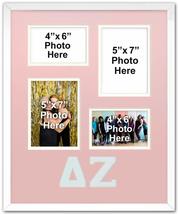 Delta Zeta Licensed Pink and White Sorority Collage Photo Frame Holds 2-4x6 and  - £33.17 GBP