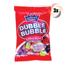 3x Bags Dubble Bubble Bubble Gum 3 Assorted Fruitastic Flavors 4oz Fast Shipping - £10.99 GBP