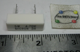 Micron 5 Watt 4.7 Ohm 4R7 10% Ceramic Cement High Power Resistor - NOS Q... - $5.69