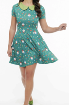 Unique Vintage 1950&#39;s Style Green Gnome Women&#39;s Small 4 Fit &amp; Flare Dres... - $47.50