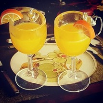 Unique Orange Juice Earrings Glass Drink Miniature Glasses Fruit Cute Citrus - £9.76 GBP