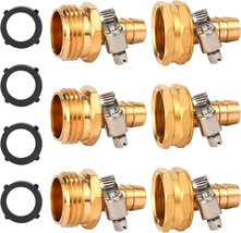 3Pc Brass Garden Hose Repair Kit 1/2" Barb x 3/4" GHT Connector Clamp - $12.17