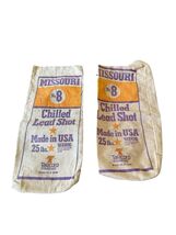 Vintage Missouri No.8 Chilled Lead Shot Bags Talacorp 25 lb Pair USA Mad... - $14.84