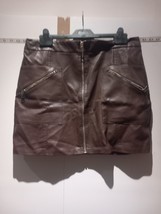 Ladies F &amp; F brown faux leather skirt size 14 Express Shipping - £10.39 GBP