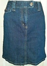 SZ 8 Jean Skirt Ann Taylor Dark Blue Denim Wash A-Line - $12.20