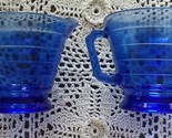 Vintage ~ Hazel Atlas ~ Modern-tone ~ Cobalt Blue ~ Creamer &amp; Sugar Bowl... - $29.92