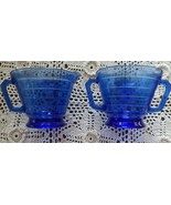 Vintage ~ Hazel Atlas ~ Modern-tone ~ Cobalt Blue ~ Creamer &amp; Sugar Bowl... - $40.90 CAD