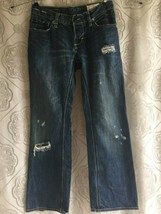 Gap 1969 distressed boot cut low rise blue jeans size 30 x 30 - £14.62 GBP