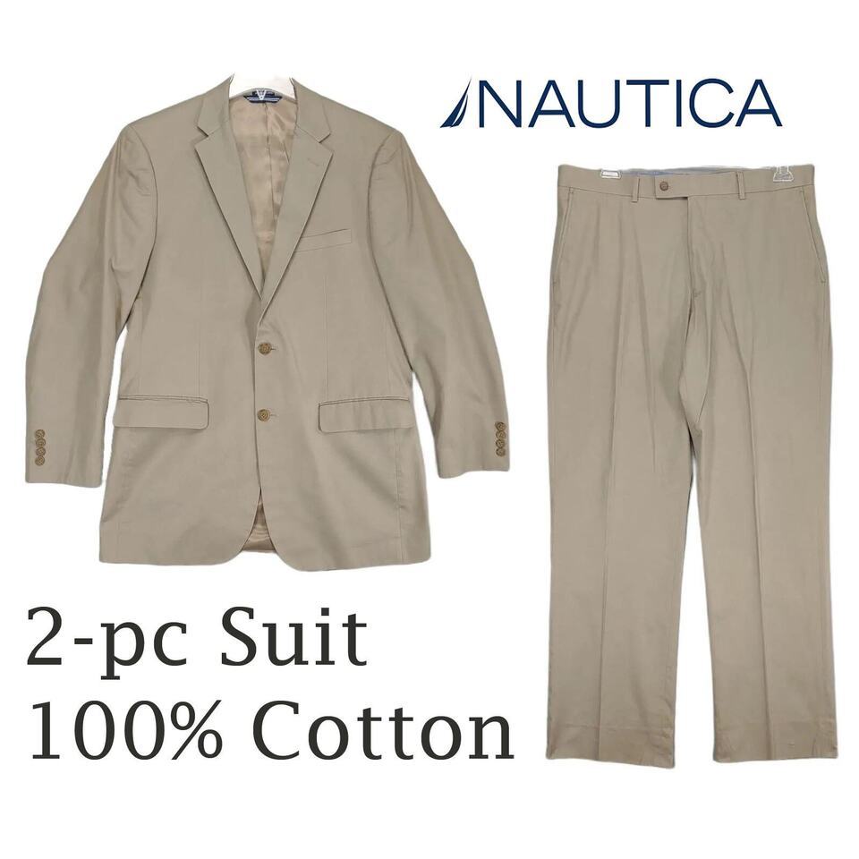 NAUTICA Men s 2pc Beige Cotton Suit Blazer and similar items