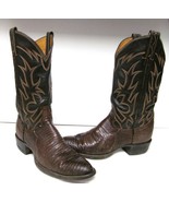 Vintage TONY LAMA Women&#39;s Lizard Western Cowboy Boots Brown Women&#39;s 6.5 A - £100.95 GBP