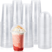 [90 Sets] 16 Oz Clear Plastic Cups with Dome Lids, Disposable Plastic Dr... - $25.13