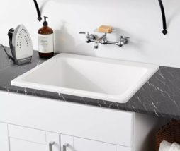 New White Medford Acrylic Drop-In Laundry Sink by Signature Hardware - $179.95