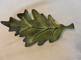 Vintage Green Metal Leaf, Hangs on Wall or use as Candy Dish - £27.52 GBP