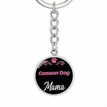 Dog Mom Keyring Canaan Dog Mama Circle Keychain Stainless Steel Or 18k Gold - £43.11 GBP