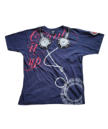 ABLANCHE Embroidered Graphic Motorcycle Tee Shirt Size 3XL RARE Blue Red... - $218.96 MXN
