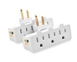 [UL Listed] Cable Matters 2-Pack 3 Outlet Grounded 180 Degree Swivel Wal... - £14.95 GBP