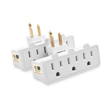 [UL Listed] Cable Matters 2-Pack 3 Outlet Grounded 180 Degree Swivel Wal... - £14.90 GBP