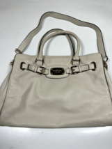 Michael Kors Off White Cream Leather Shoulder Bag Tote Handbag - $51.41