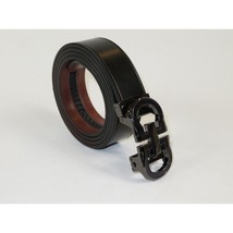 Men VALENTINI Leather Track Belt Adjustable Removable Buckle V511 Black image 2