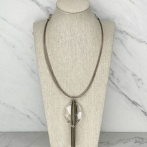 Chico&#39;s Silver and Gold Tone Multi Strand Wire Tassel Pendant Necklace - £13.42 GBP