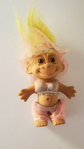 Russ 5&quot; Genie Harem Girl Troll Doll Belly Dancer w Yellow Hair &amp; Red Gem - £11.87 GBP