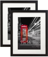 11x14 Picture Frame in Black Displays 8x10 With and 11x14 Without Compos... - £32.23 GBP