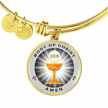 Express Your Love Gifts Body of Christ Communion Stainless Steel or 18k Gold Cir - £30.30 GBP