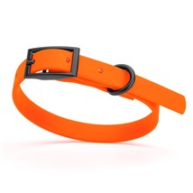 Dog Pet Waterproof Collar - W1/2&quot; x L9&quot;-12&quot; - Hunter Orange - £23.42 GBP