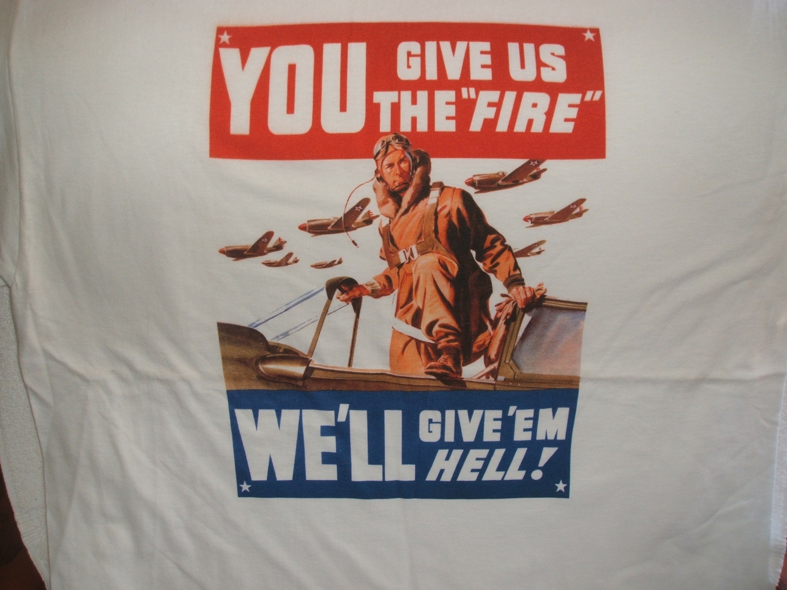WW II Poster printed on a new white extra large tee shirt  - $22.00