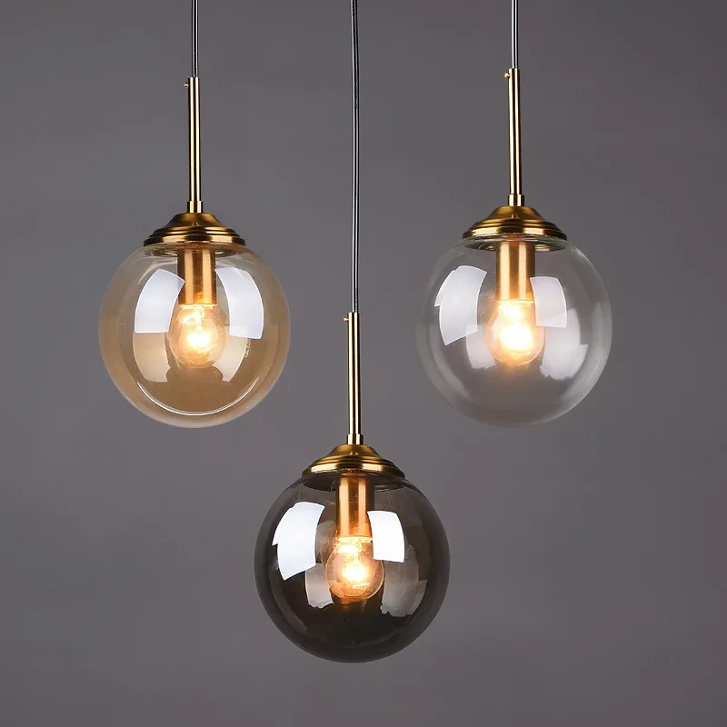 Dropshipping Modern Glass Ball Pendant Lamp Nordic Retro Long Staircase ... - $37.86+