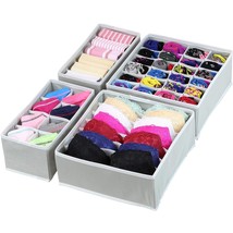 Closet Underwear Organizer Drawer Divider 4 Set, Gray - $26.99