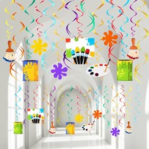54 Pieces Art Party Decorations Hanging Swirls Painting Party Hanging Decoration - £18.17 GBP
