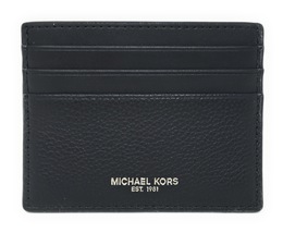 Michael Kors Men&#39;s Cooper Tall Card Case Wallet - Pebbled Leather - Black - £31.23 GBP