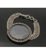BALI 925 Sterling Silver - Vintage Oxidized Swirl Detail Chain Bracelet ... - €124,35 EUR
