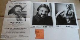 MOE BANDY 4PC COUNTRY 1983 MASS FLYER 2 PROMO PHOTOS + VINTAGE 1982 TICK... - $39.50