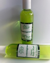 Lemongrass Organic Body Wash /  Natural Daily Moisturizer  / Shower Gel. - $15.00