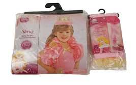 Princess Aurora Halloween Costume Accessories Disney Shrug Footless Tights S 4-6 - £11.92 GBP