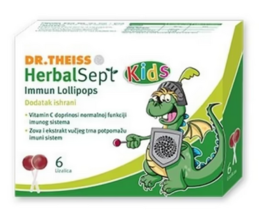 Dr. Theiss Herbalsept Immune lollipops for children elderberry vit C 6 pcs. - £15.73 GBP