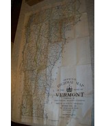 1923 LARGE ANTIQUE STATE OFFICIAL HIGHWAY MAP OF VERMONT 27.5&quot; X 43&quot; - £20.92 GBP