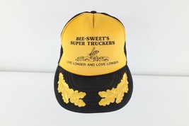 Vintage 80s Bee Sweets Super Truckers Gold Leaf Spell Out Roped Trucker ... - £34.23 GBP